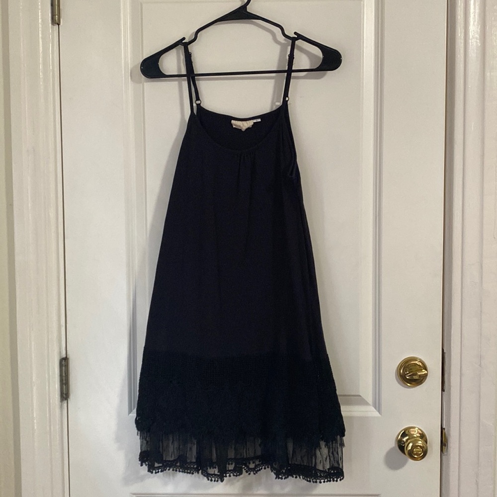 Black Winter Lennon Cotton/Lace Camisole w/ adjustable straps
